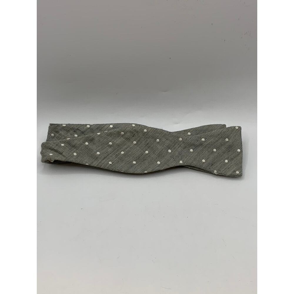 BILLY REID Men's Gray Micro Dot Linen-Blend Adjustable Bow Tie
